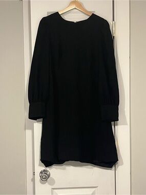 J. Crew Black Long-Sleeve Shift Dress